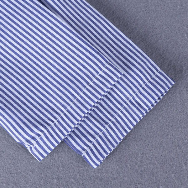 4 Piece Blue Stripe Shirt And Denim Pant Suspender Party Wear - Image 12