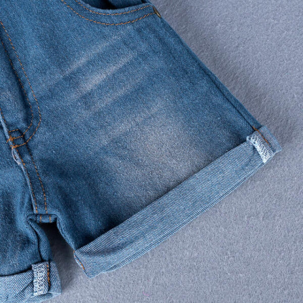 4 Piece Blue Stripe Shirt And Denim Pant Suspender Party Wear - Image 14