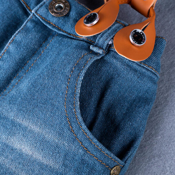 4 Piece Blue Stripe Shirt And Denim Pant Suspender Party Wear - Image 10