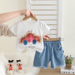 Car With Net Design White T Shirt With Pant Baby Casual Dress