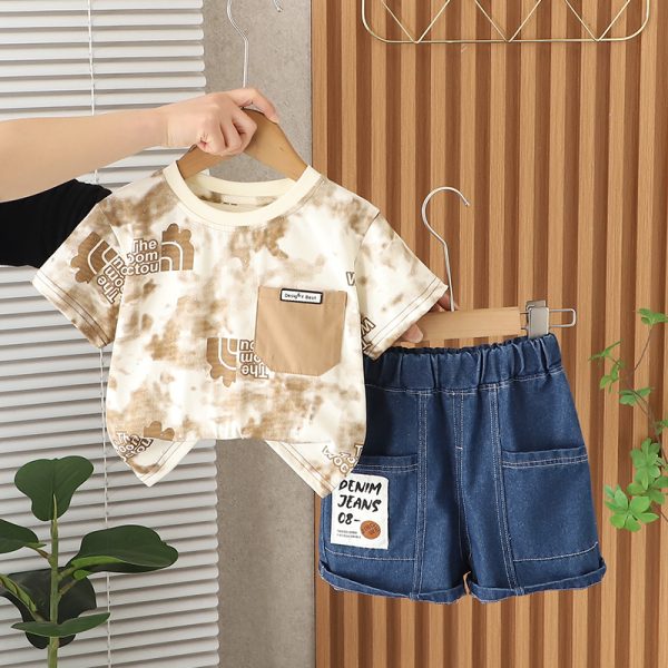 Brown White T Shirt And Blue Pant Design
