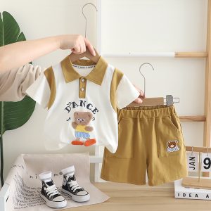 Dance Print White And BeigeT Shirt And Pant Design