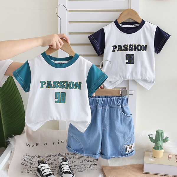 Passion Letter Print Black White T Shirt And Pant Design - Image 2