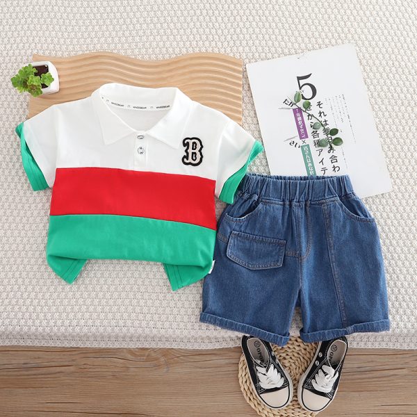 Red, Green, Blue, White T Shirt With Blue Pant Design - Image 3