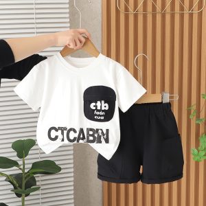 Black And White Letter Print T Shirt And Pant Design
