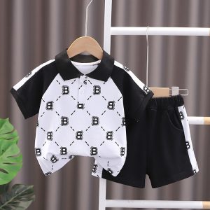 Black And White Random Design Print T Shirt And Pant Design