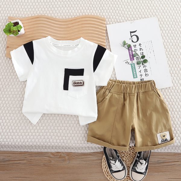 Yellow Black T Shirt With Beige Pant Design - Image 2