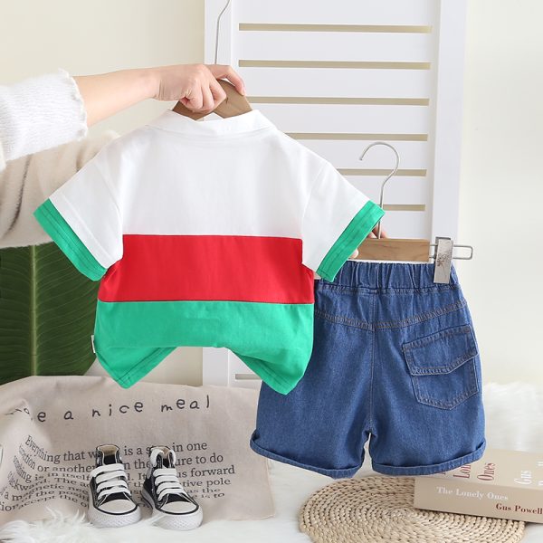 Red, Green, Blue, White T Shirt With Blue Pant Design - Image 2