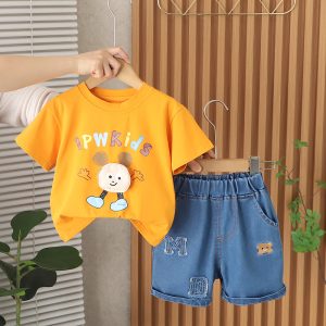 Orange T Anime T Shirt With Denim Pant Design