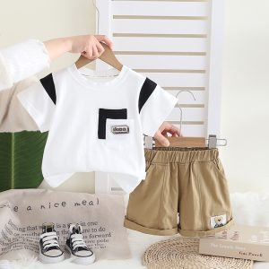 Yellow Black T Shirt With Beige Pant Design