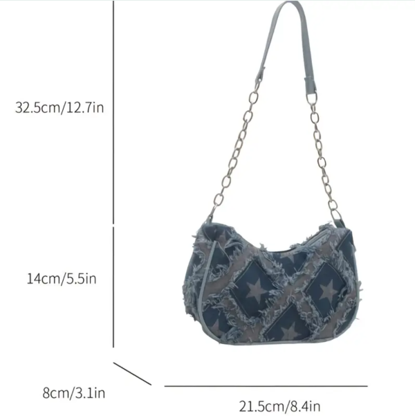 Denim Underarm Cute Bag For Women - Image 2