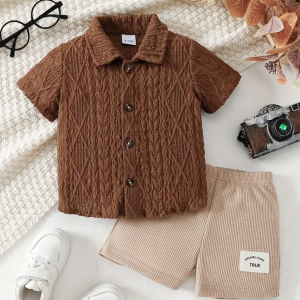 Summer Set With Brown Top And Beige Pant Design