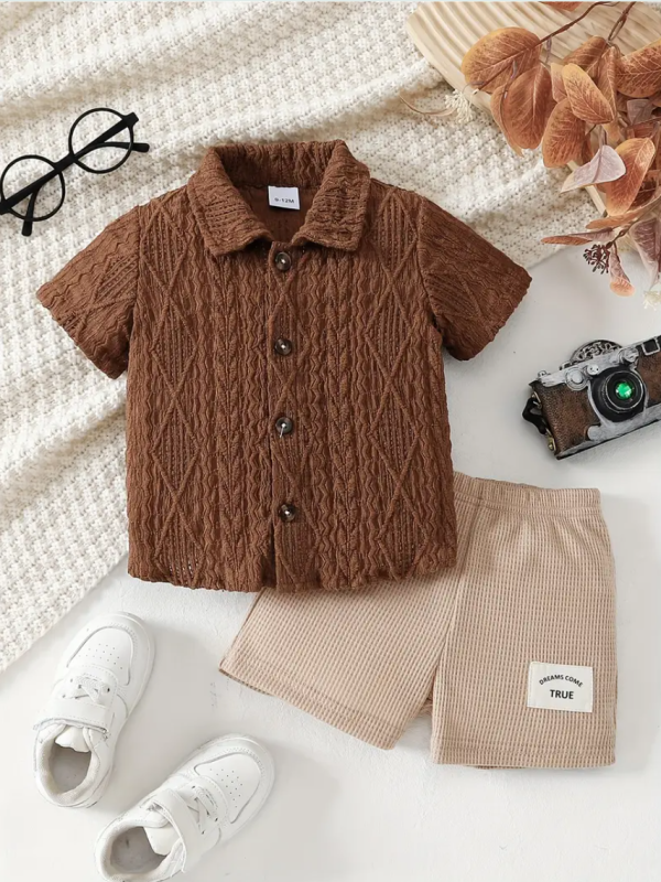 Summer Set With Brown Top And Beige Pant Design