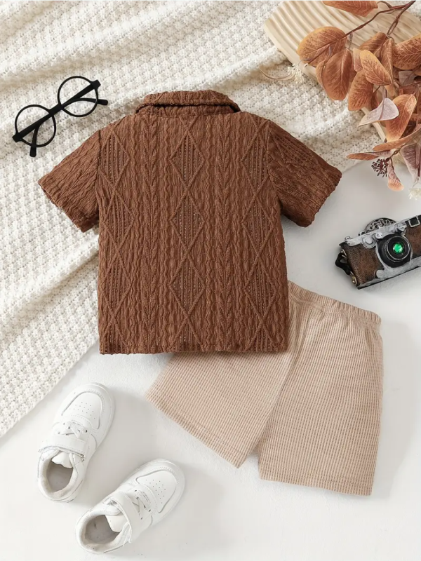 Summer Set With Brown Top And Beige Pant Design - Image 8