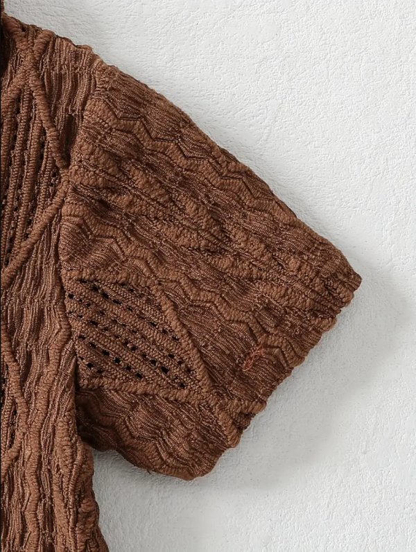 Summer Set With Brown Top And Beige Pant Design - Image 4