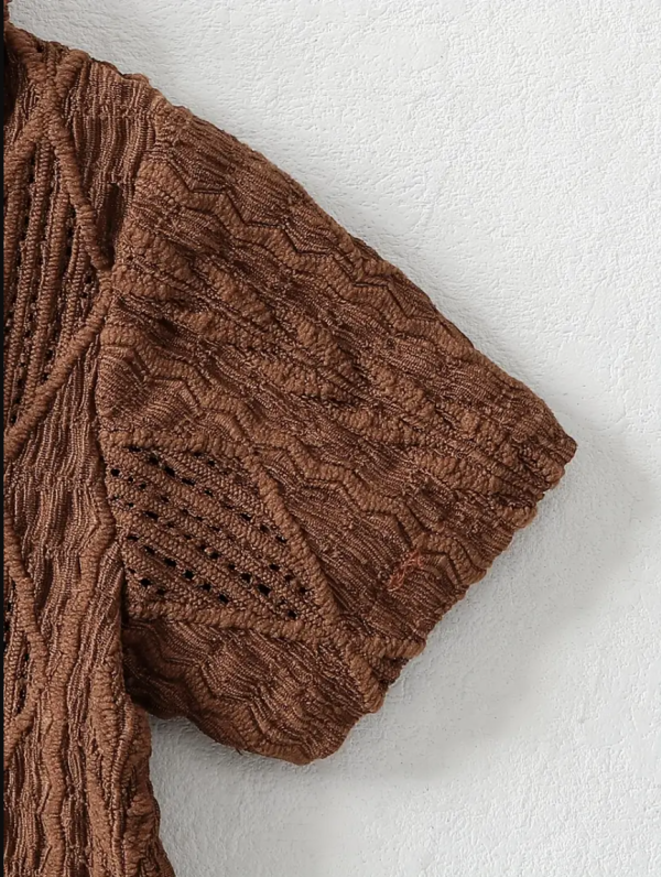 Summer Set With Brown Top And Beige Pant Design - Image 3