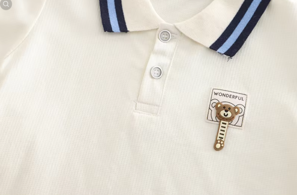 White Collar T Shirt With Denim Pant Design - Image 9