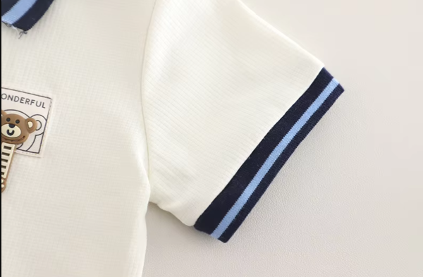 White Collar T Shirt With Denim Pant Design - Image 7