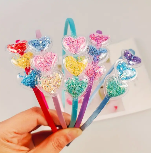 5 Piece Cute Modern Heart Shaped Minimalist Hair Band , Assorted Colors - Image 5