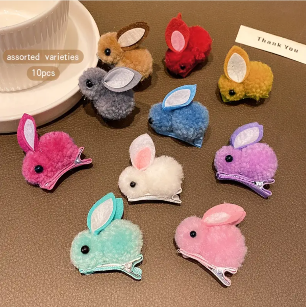 10 Piece Cute Rabbit Cut Hair Bands, Assorted Colors,Daily Use - Image 5