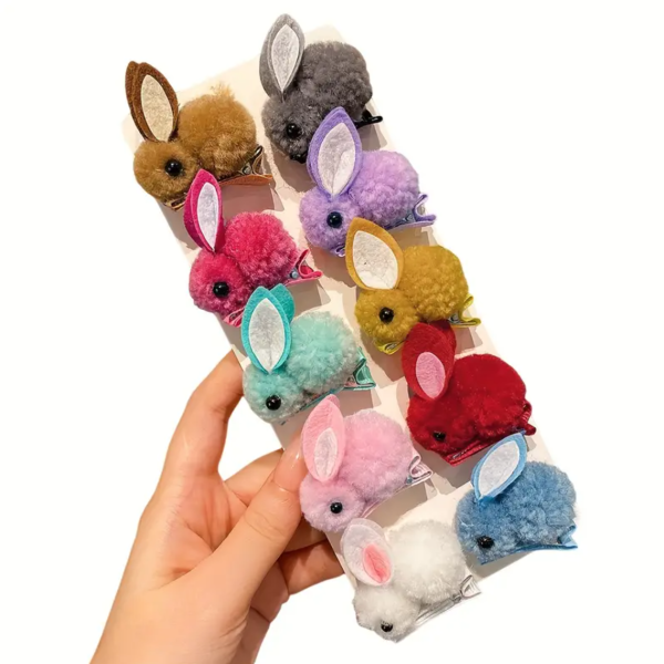 10 Piece Cute Rabbit Cut Hair Bands, Assorted Colors,Daily Use - Image 4
