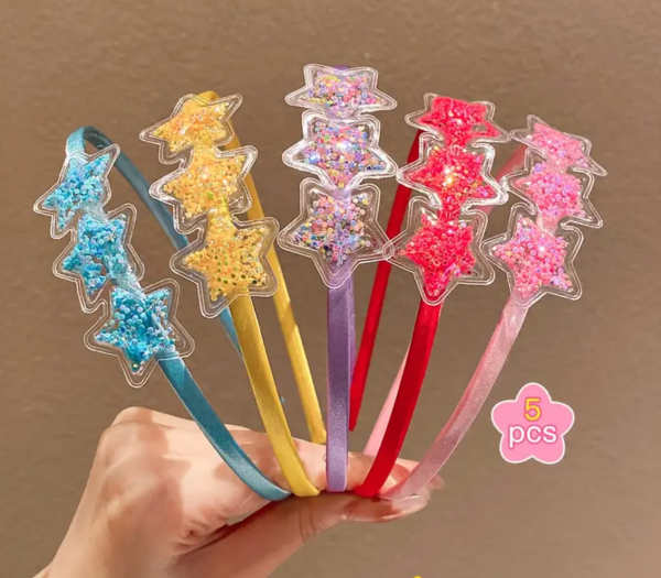 5 Piece Cute Modern Star Shaped Minimalist Hair Band , Assorted Colors