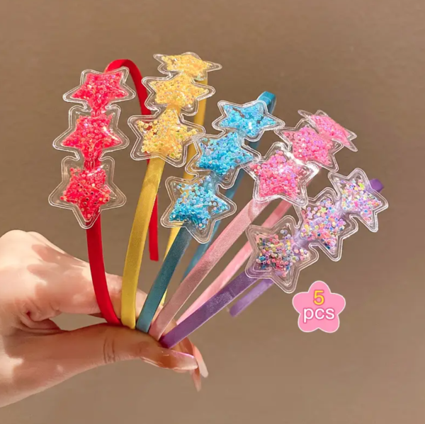 5 Piece Cute Modern Star Shaped Minimalist Hair Band , Assorted Colors - Image 5