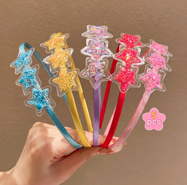 5 Piece Cute Modern Star Shaped Minimalist Hair Band , Assorted Colors - Image 7
