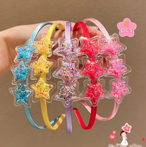 5 Piece Cute Modern Star Shaped Minimalist Hair Band , Assorted Colors - Image 8