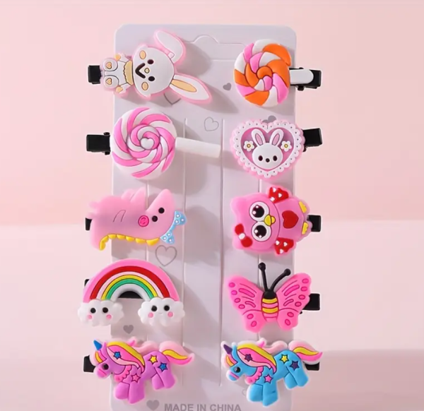 10 Piece Cute Unicorn Style 02 Hair Clips