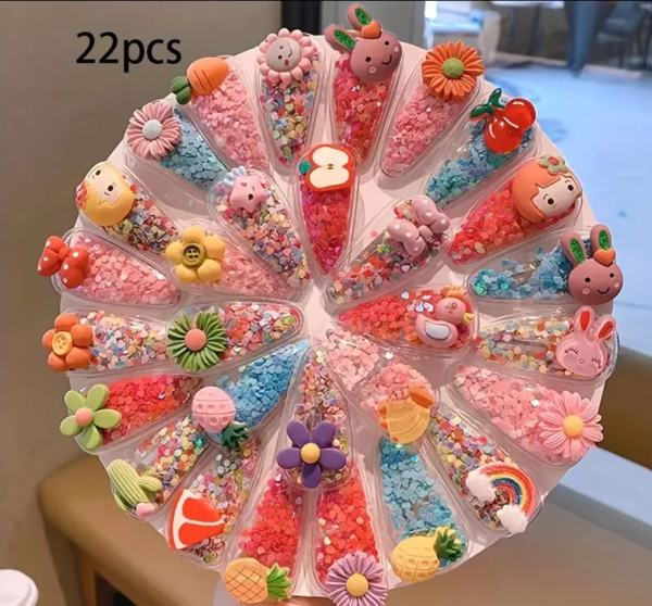 22 Piece Cute Little Adorable Fruit-Themed Hair Accessories