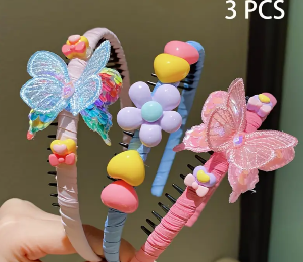 3 Piece Cute Puff Rabbit Minimalist Hair Band , Assorted Colors