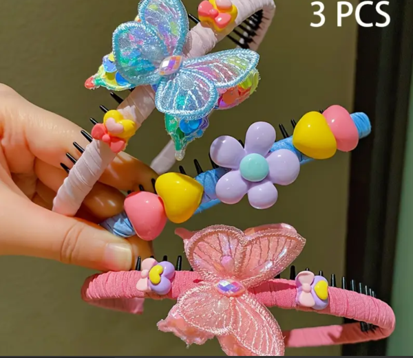 3 Piece Cute Puff Rabbit Minimalist Hair Band , Assorted Colors - Image 3