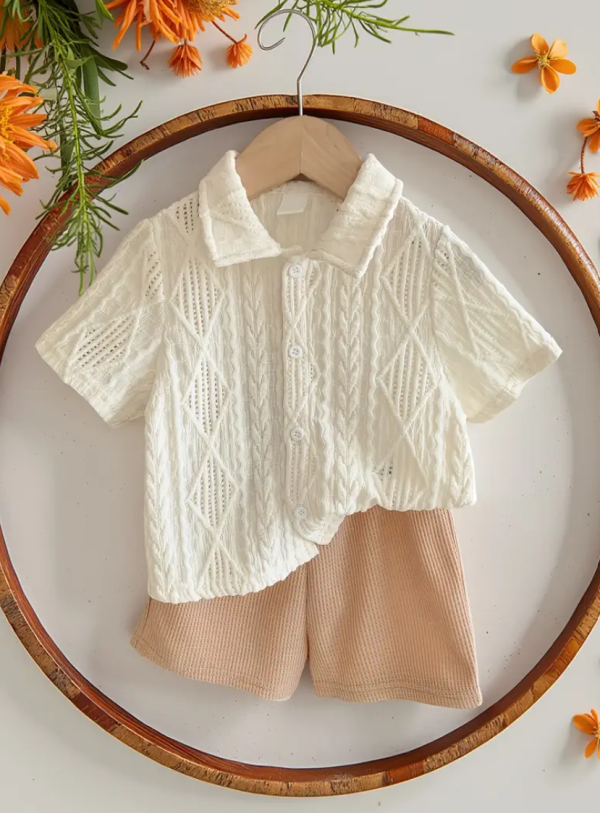 Summer Set With Cream Top And Beige Pant Design