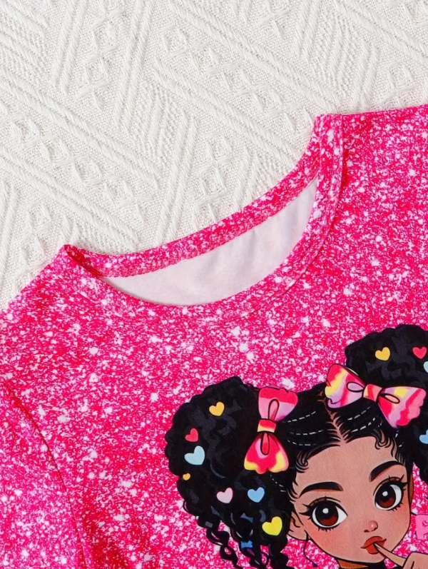 Pink Be Juicy PrintednT Shirt With Skirt Design NOT DENIM - Image 2