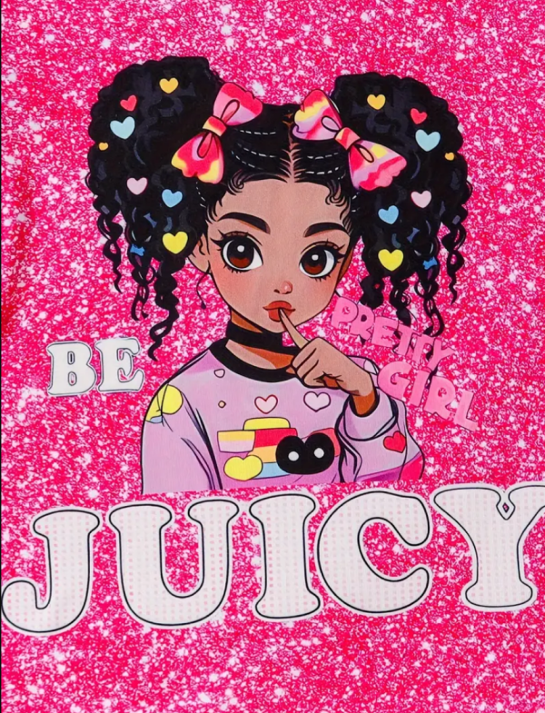 Pink Be Juicy PrintednT Shirt With Skirt Design NOT DENIM - Image 3