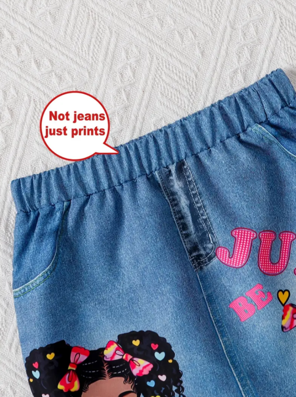 Pink Be Juicy PrintednT Shirt With Skirt Design NOT DENIM - Image 6