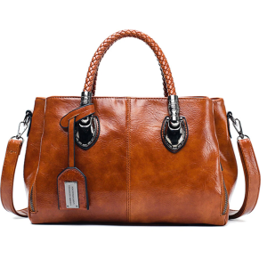 Large Capacity Vintage Brown Handbags Tote Shoulder Crossbody Bag For Women
