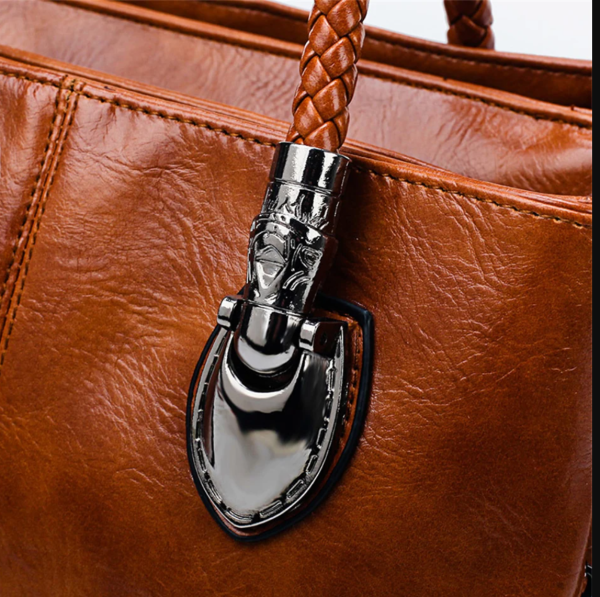Large Capacity Vintage Brown Handbags Tote Shoulder Crossbody Bag For Women - Image 12