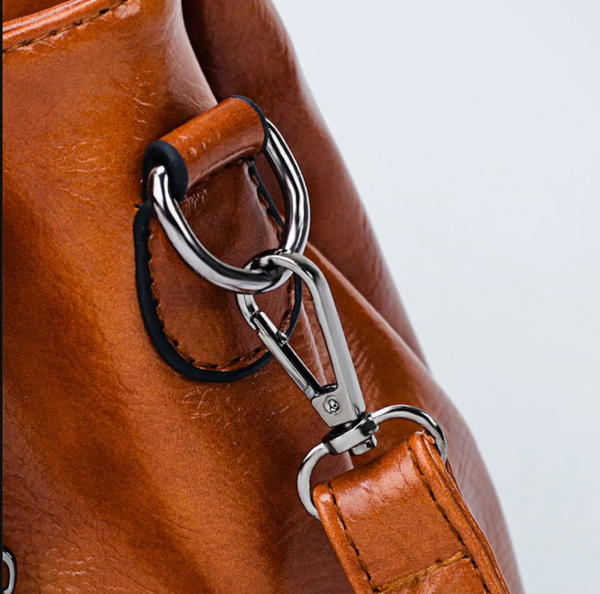 Large Capacity Vintage Brown Handbags Tote Shoulder Crossbody Bag For Women - Image 3