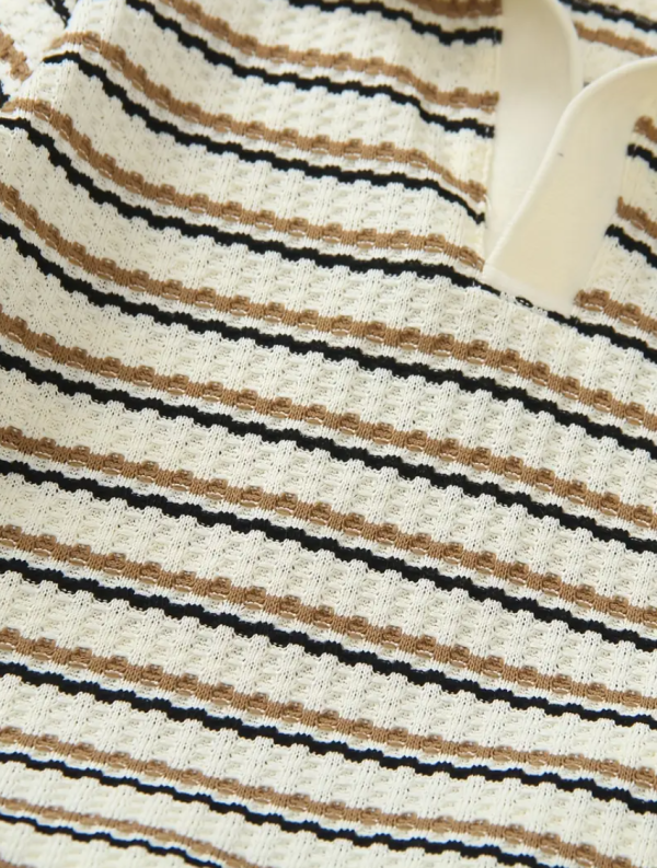 Cream Black Stripe Comfortable Summer T Shirt Pant Design - Image 5