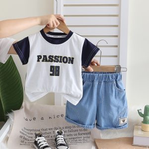 Passion Letter Print Black White T Shirt And Pant Design