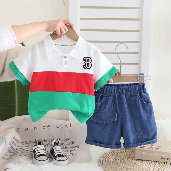 Red, Green, Blue, White T Shirt With Blue Pant Design