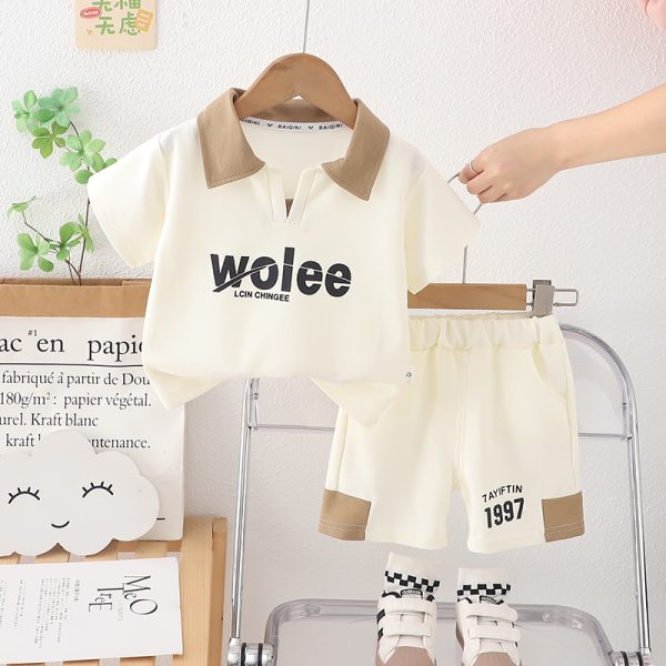Wolee Print Beige Colour Full T Shirt Pant Design