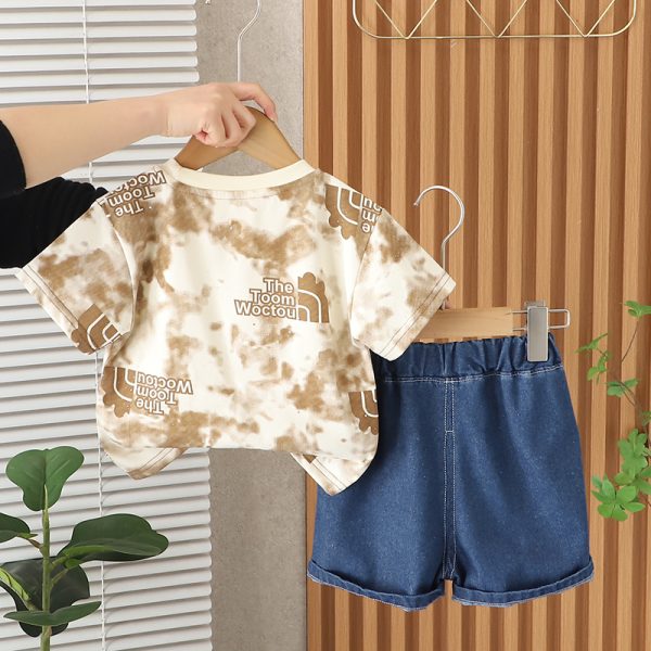 Brown White T Shirt And Blue Pant Design - Image 2