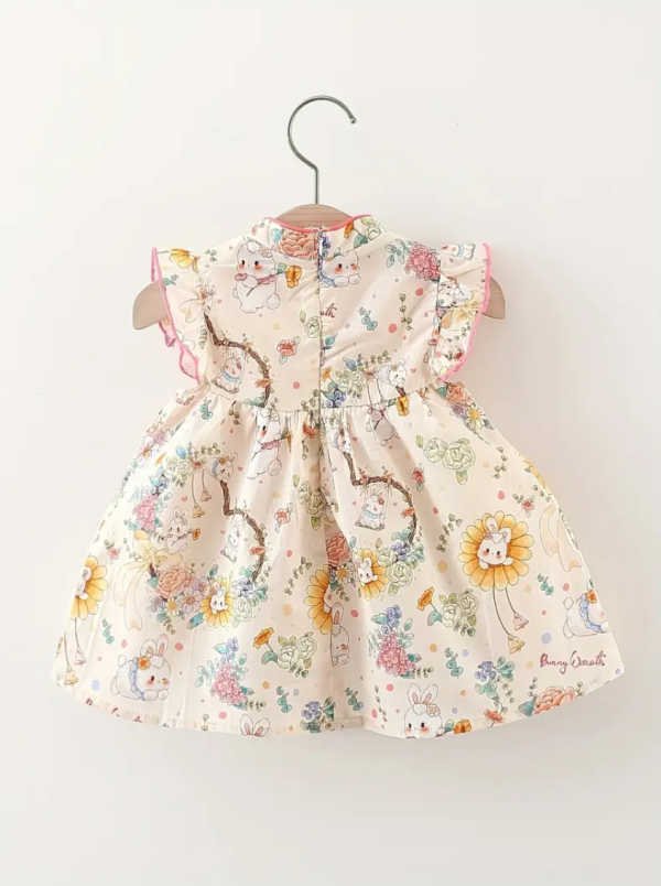 Summer Rabbit Floral Summer V Neck Chinese Cheongsam Style - Image 2