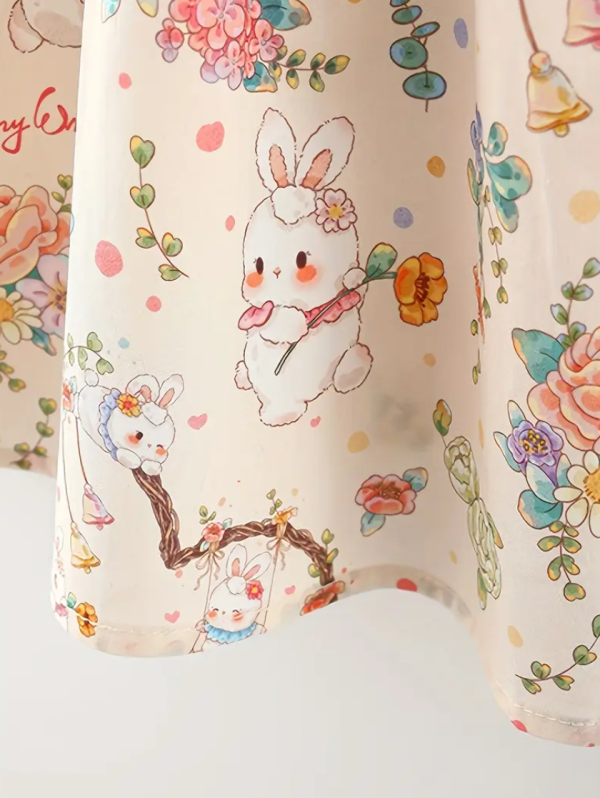 Summer Rabbit Floral Summer V Neck Chinese Cheongsam Style - Image 7