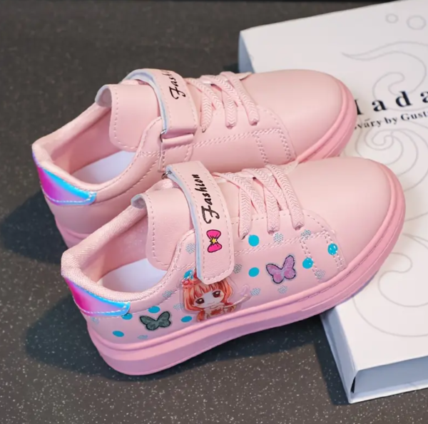 Cute And Trendy Pink Cartoon Print  Butterfly Shoe Design - Image 3