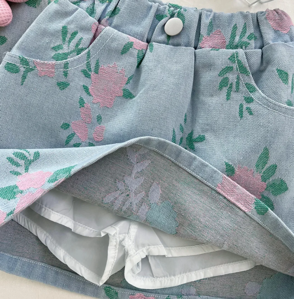 Korean Style Cute Floral Sleevelss Top And Pant Baby Girl Design - Image 2