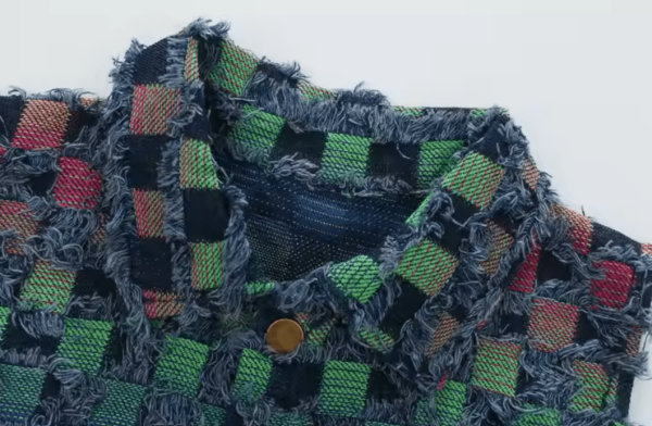 Modern Cute Baby Girl Turn Down Collar Colorful Plaid Pattern Vest a Line Skirt - Image 3